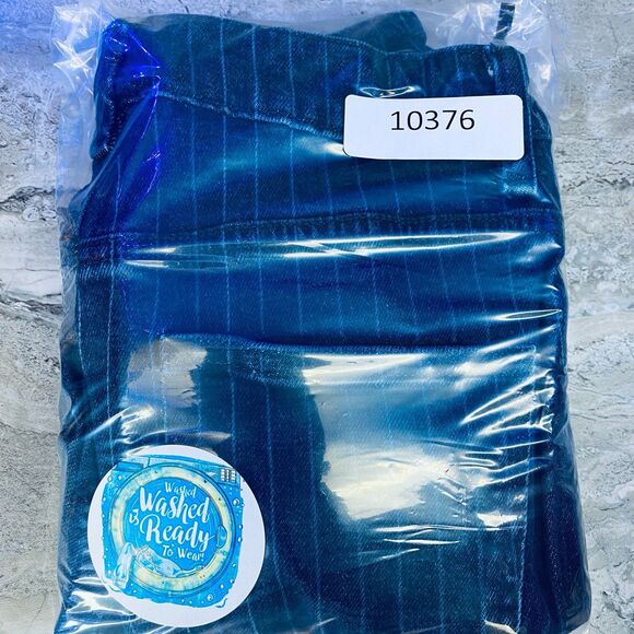 ASOS Denim Women's Jeans 26x27 Skinny Pinstripe Tapered Leg Raw Hems Mom Jeans - Picture 11 of 11